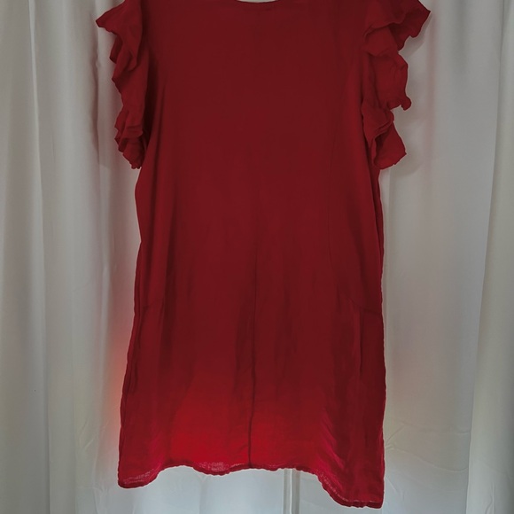Linen Ruffle Sleeve Dress - Picture 2 of 2